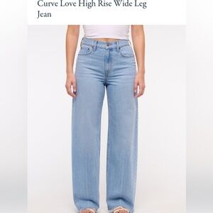 Abercrombie & Fitch Blue Curve Love High Rise Wide Leg Jeans